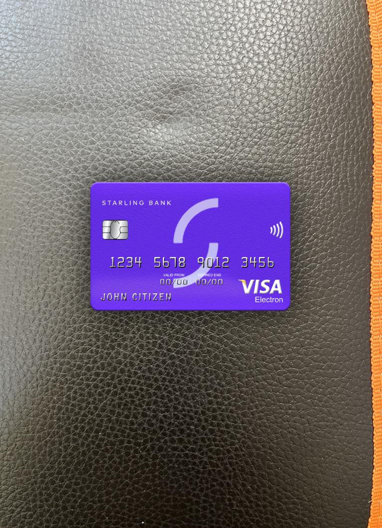 Download United Kingdom Starling bank visa electron card photolook front Photoshop template